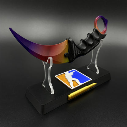 Game Karambit Fade Skin Replica Dull Blade Trainer Knife For Collection