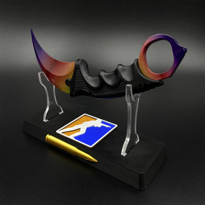 Game Karambit Fade Skin Replica Dull Blade Trainer Knife For Collection