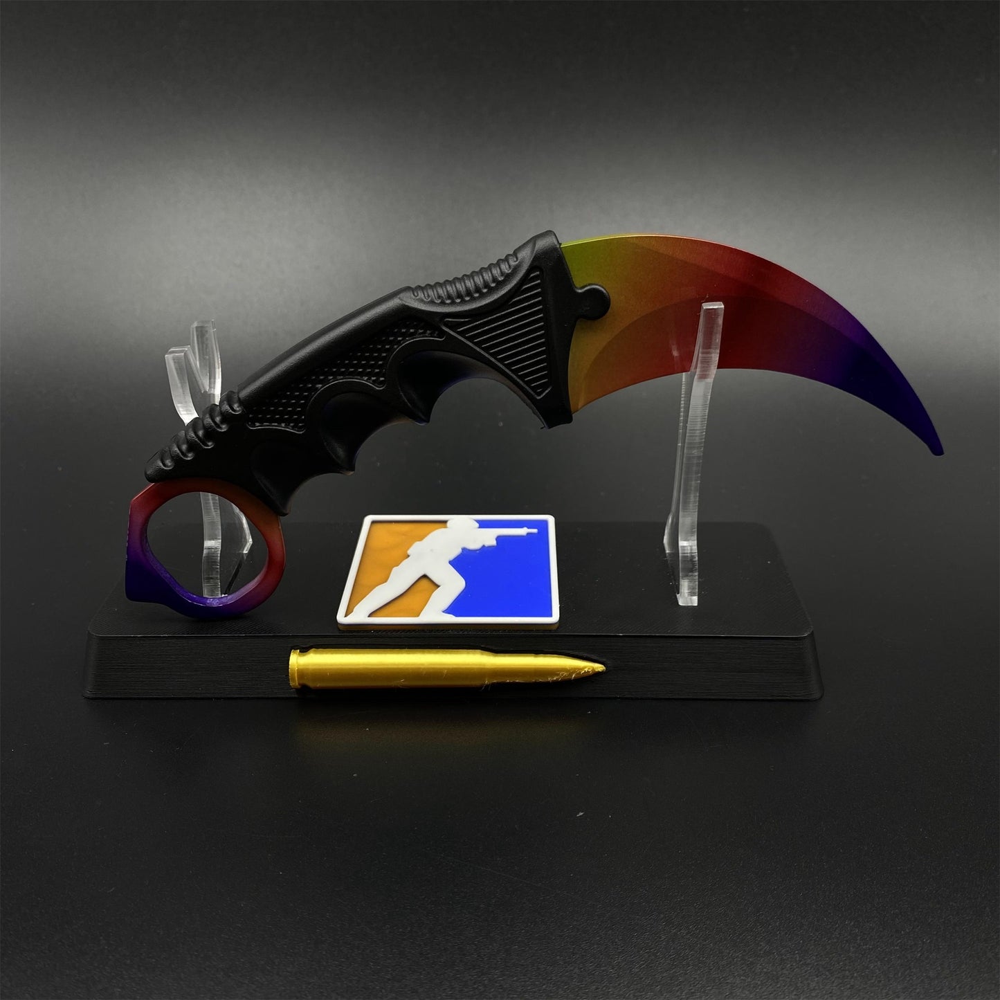 Game Karambit Fade Skin Replica Dull Blade Trainer Knife For Collection