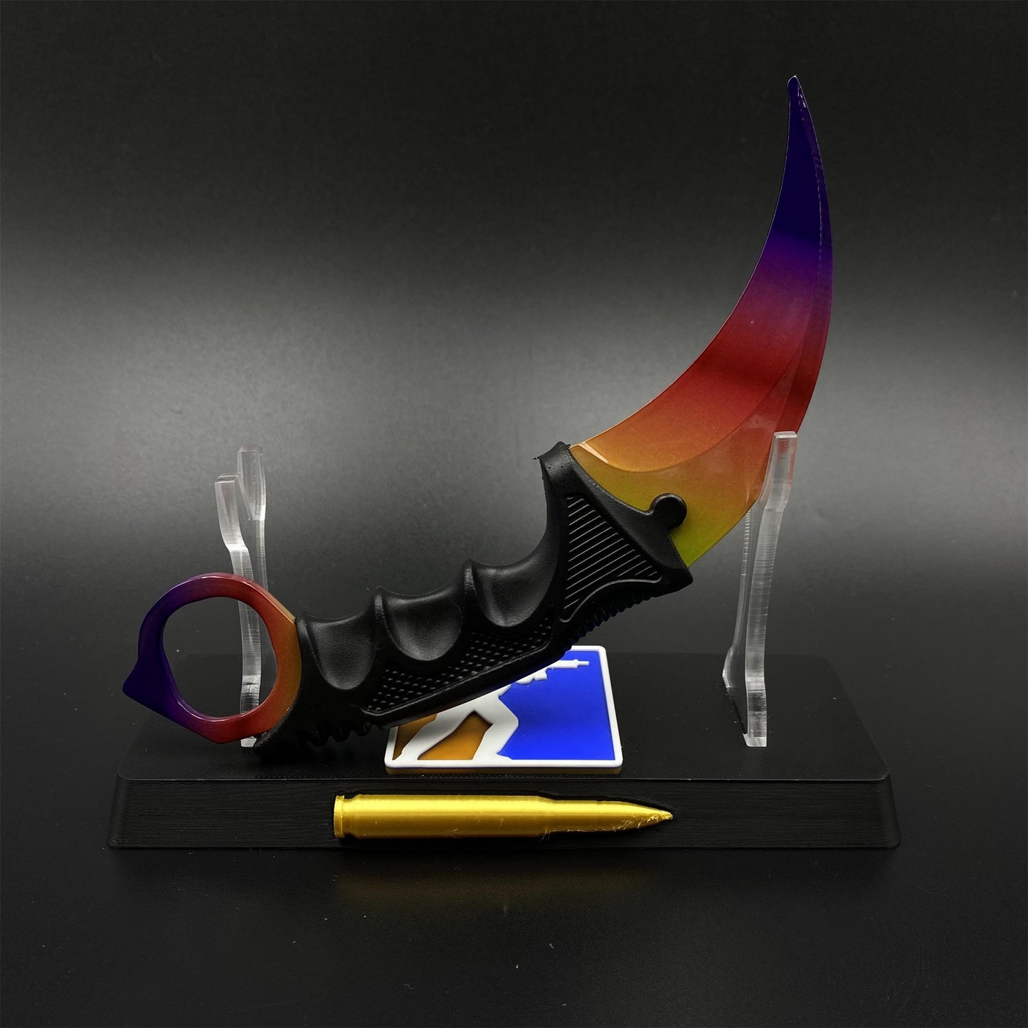 Game Karambit Fade Skin Replica Dull Blade Trainer Knife For Collection