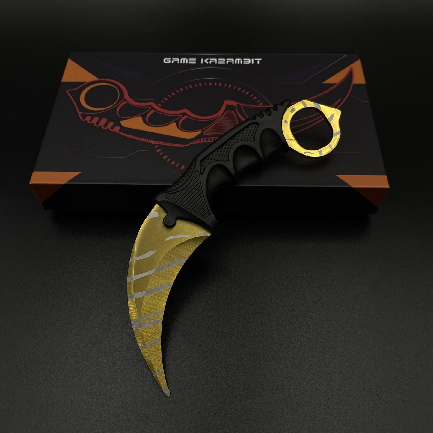 Game Karambit Tiger Tooth Skin Replica Dull Blade Trainer Knife For Collection