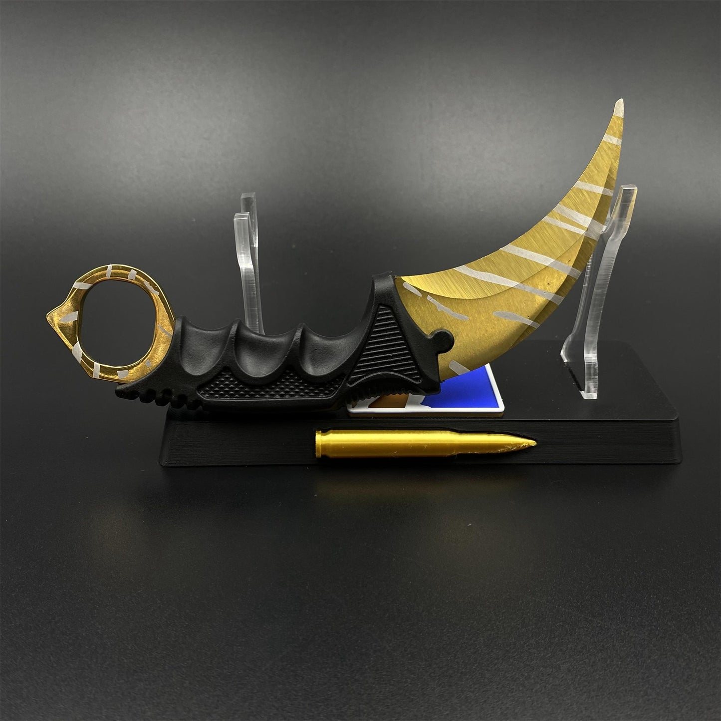 Game Karambit Tiger Tooth Skin Replica Dull Blade Trainer Knife For Collection