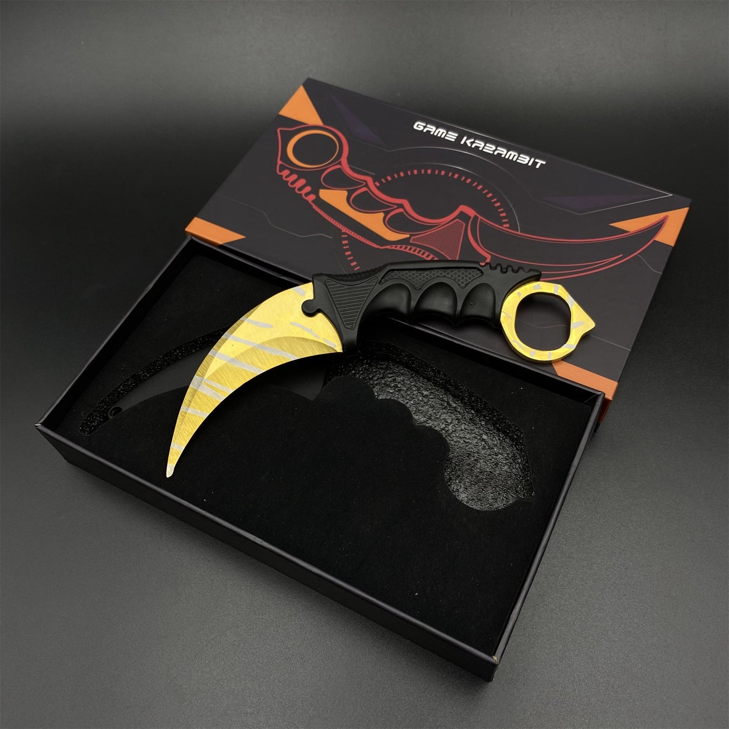 Game Karambit Tiger Tooth Skin Replica Dull Blade Trainer Knife For Collection