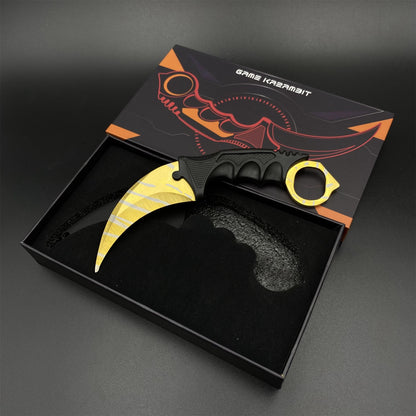 Game Karambit Tiger Tooth Skin Replica Dull Blade Trainer Knife For Collection