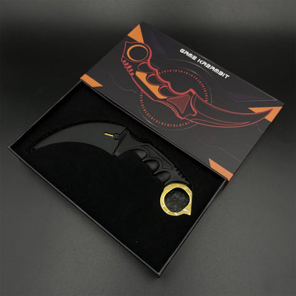 Game Karambit Tiger Tooth Skin Replica Dull Blade Trainer Knife For Collection