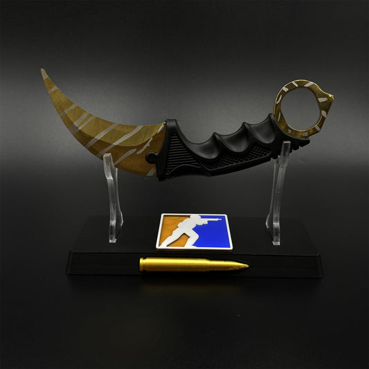Game Karambit Tiger Tooth Skin Replica Dull Blade Trainer Knife For Collection