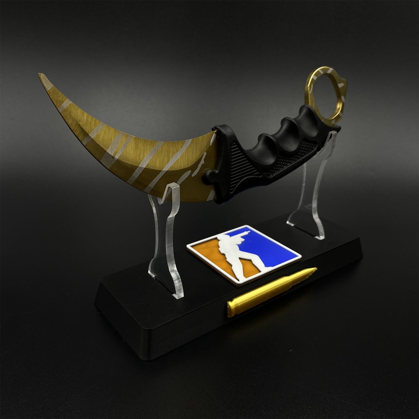 Game Karambit Tiger Tooth Skin Replica Dull Blade Trainer Knife For Collection
