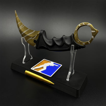 Game Karambit Tiger Tooth Skin Replica Dull Blade Trainer Knife For Collection