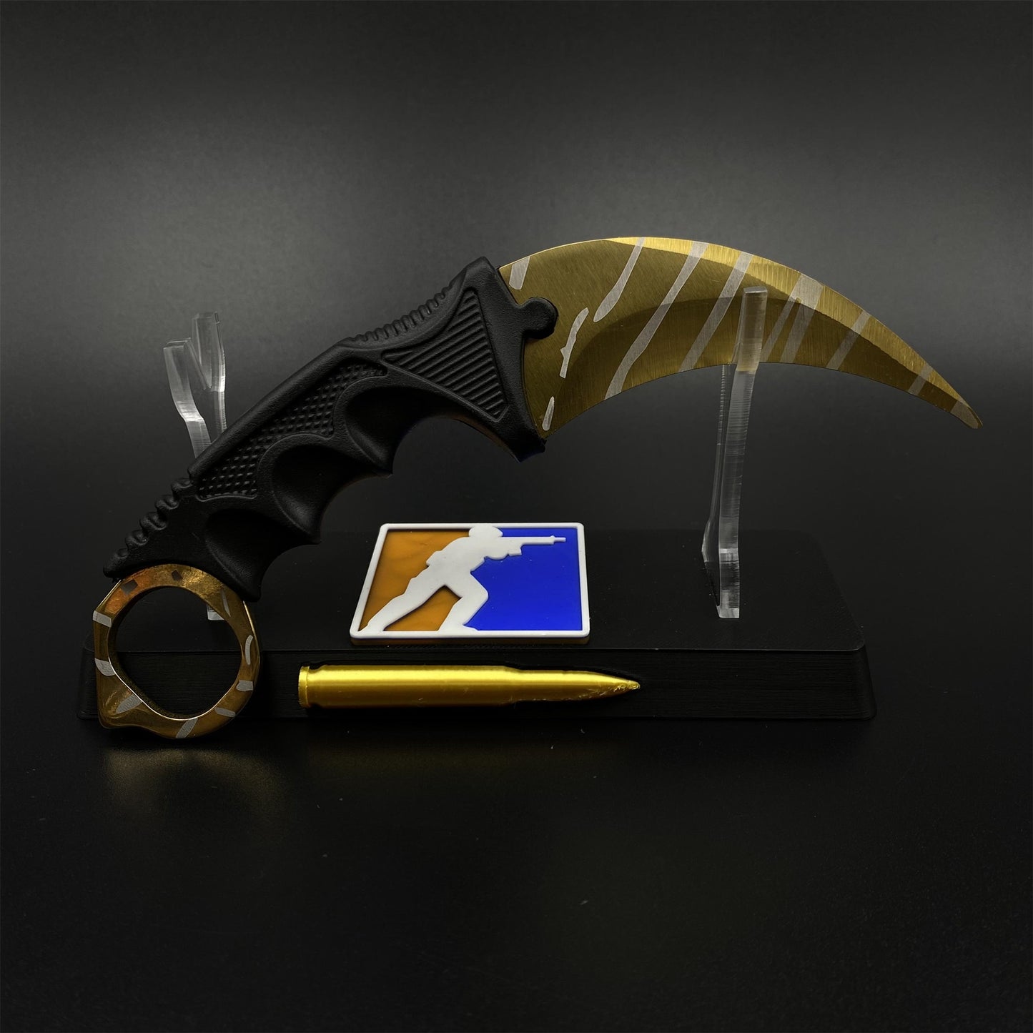 Game Karambit Tiger Tooth Skin Replica Dull Blade Trainer Knife For Collection