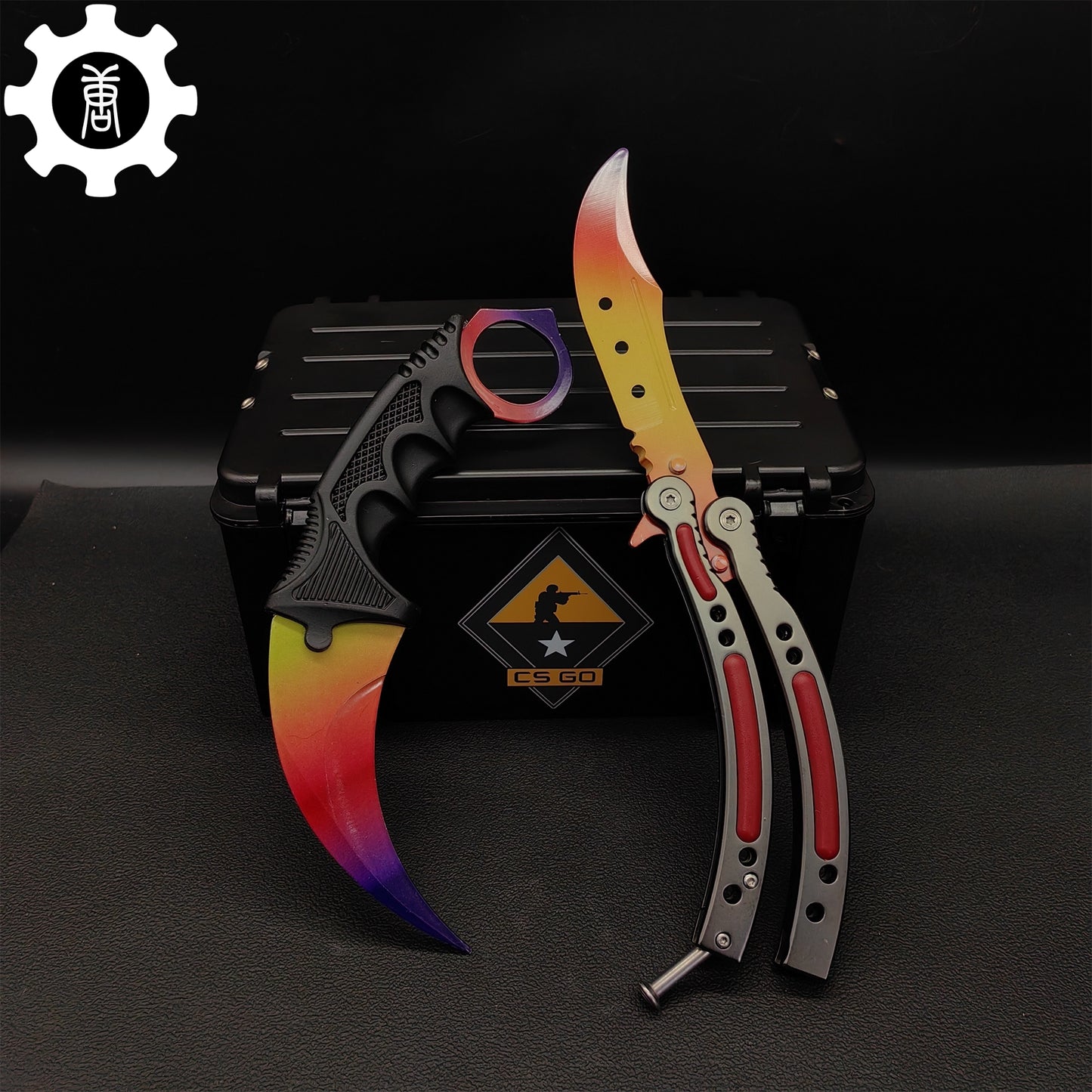 Fade Karambit & Balisong Trainer Weapon Case Blunt Blade Props