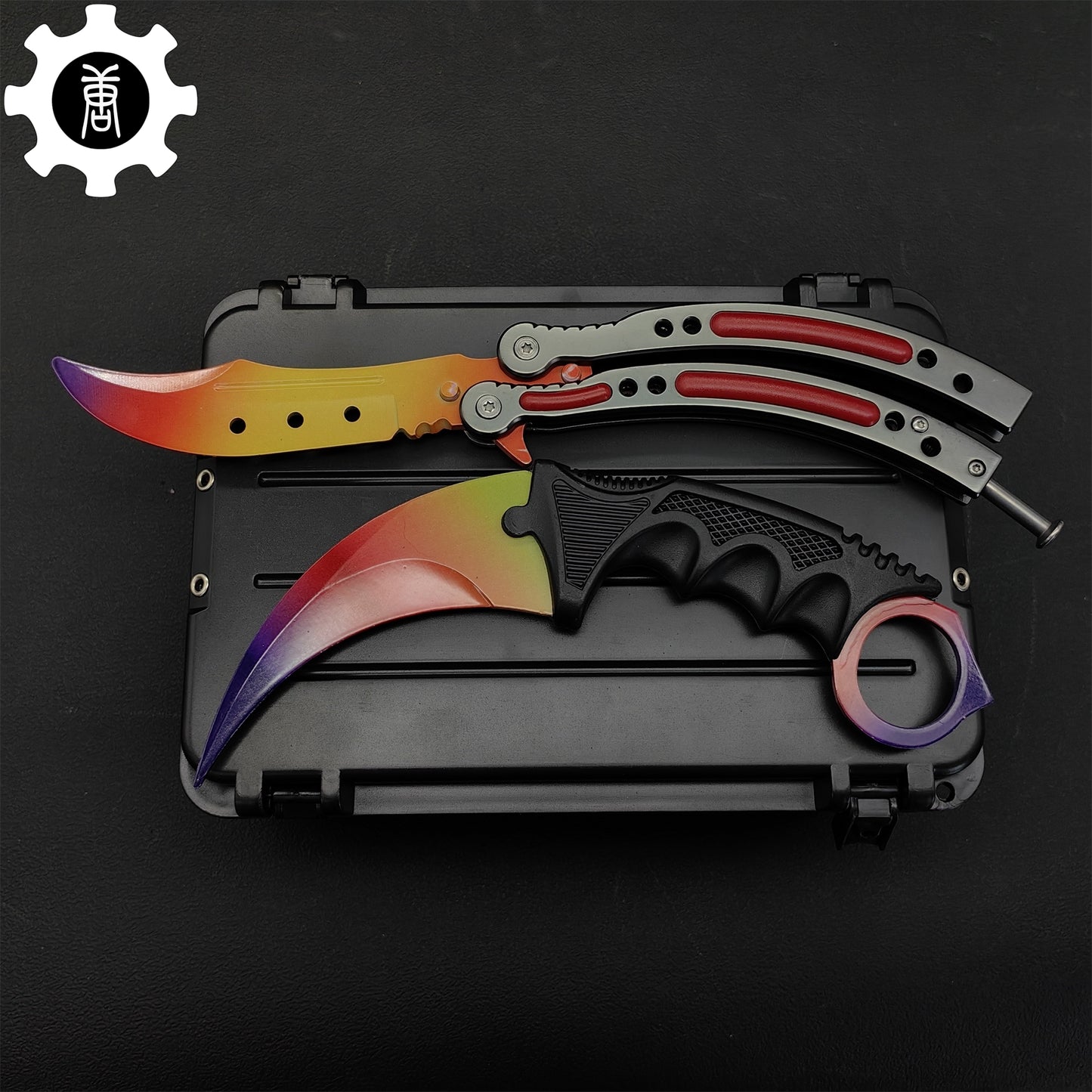 Fade Karambit & Balisong Trainer Weapon Case Blunt Blade Props