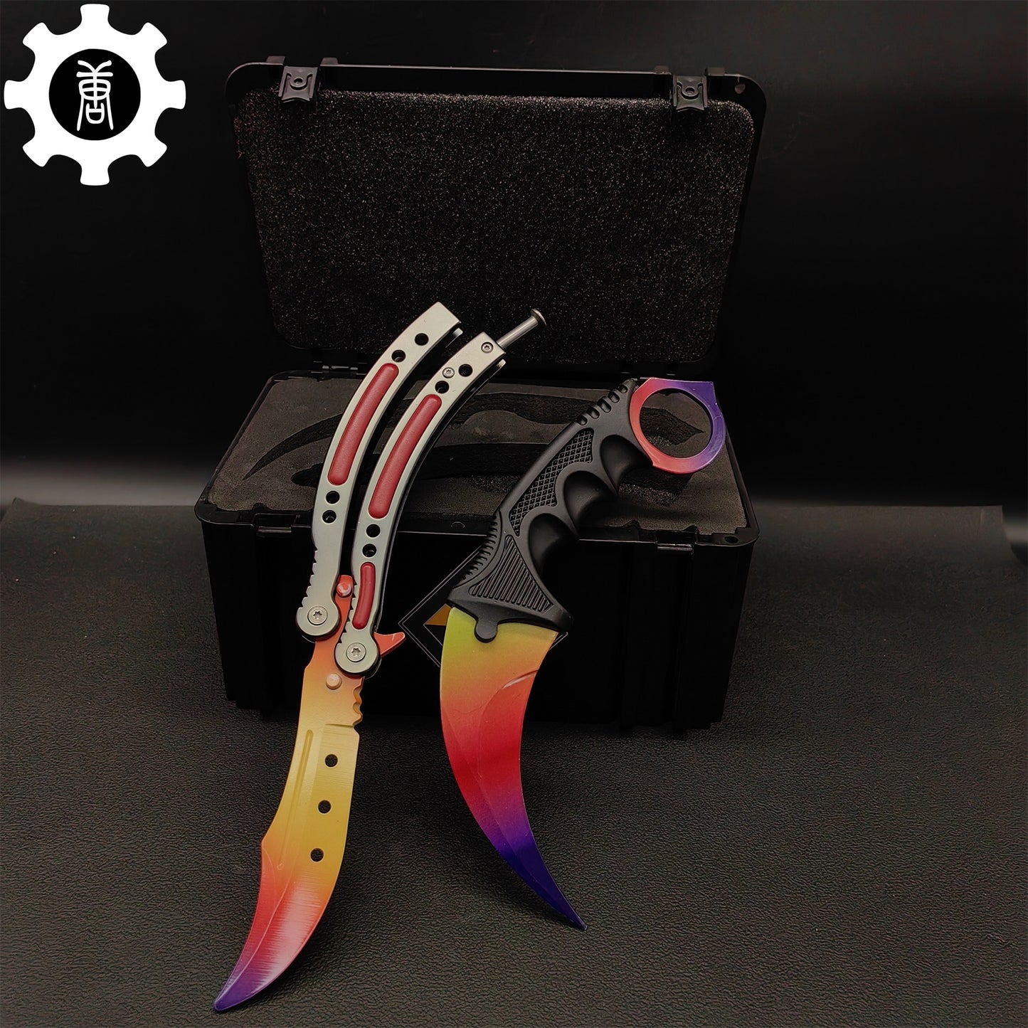 Fade Karambit & Balisong Trainer Weapon Case Blunt Blade Props