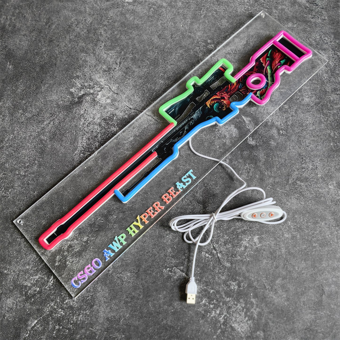 Customized CSGO AWP Rare Skin Neon Light Wall Decor