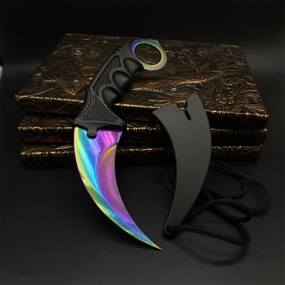 Fade Blue Skin Karambit Blunt Blade Knife  20cm/7.9''