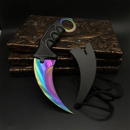Fade Blue Skin Karambit Blunt Blade Knife  20cm/7.9''