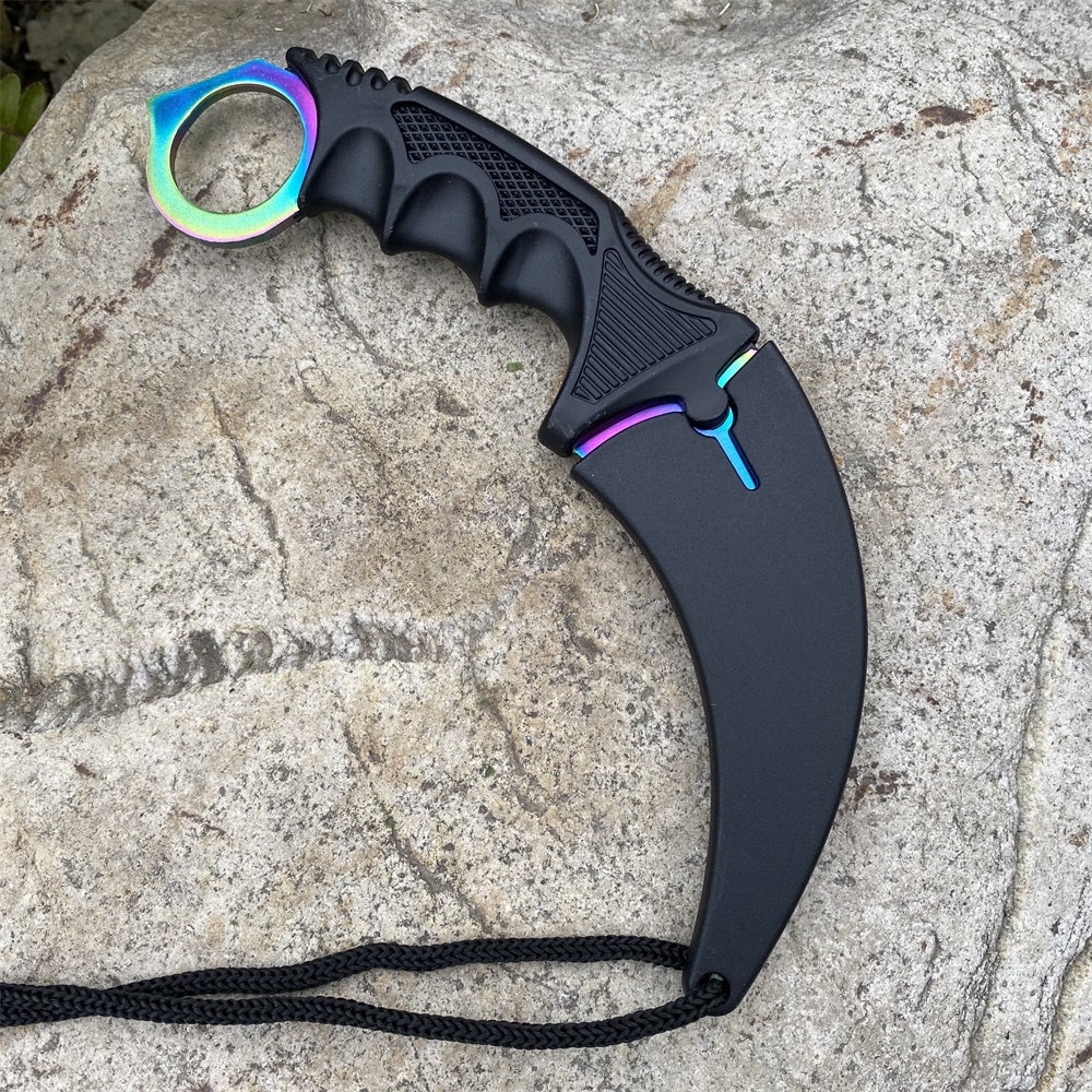 Fade Blue Skin Karambit Blunt Blade Knife  20cm/7.9''