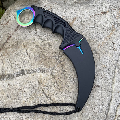 Fade Blue Skin Karambit Blunt Blade Knife  20cm/7.9''