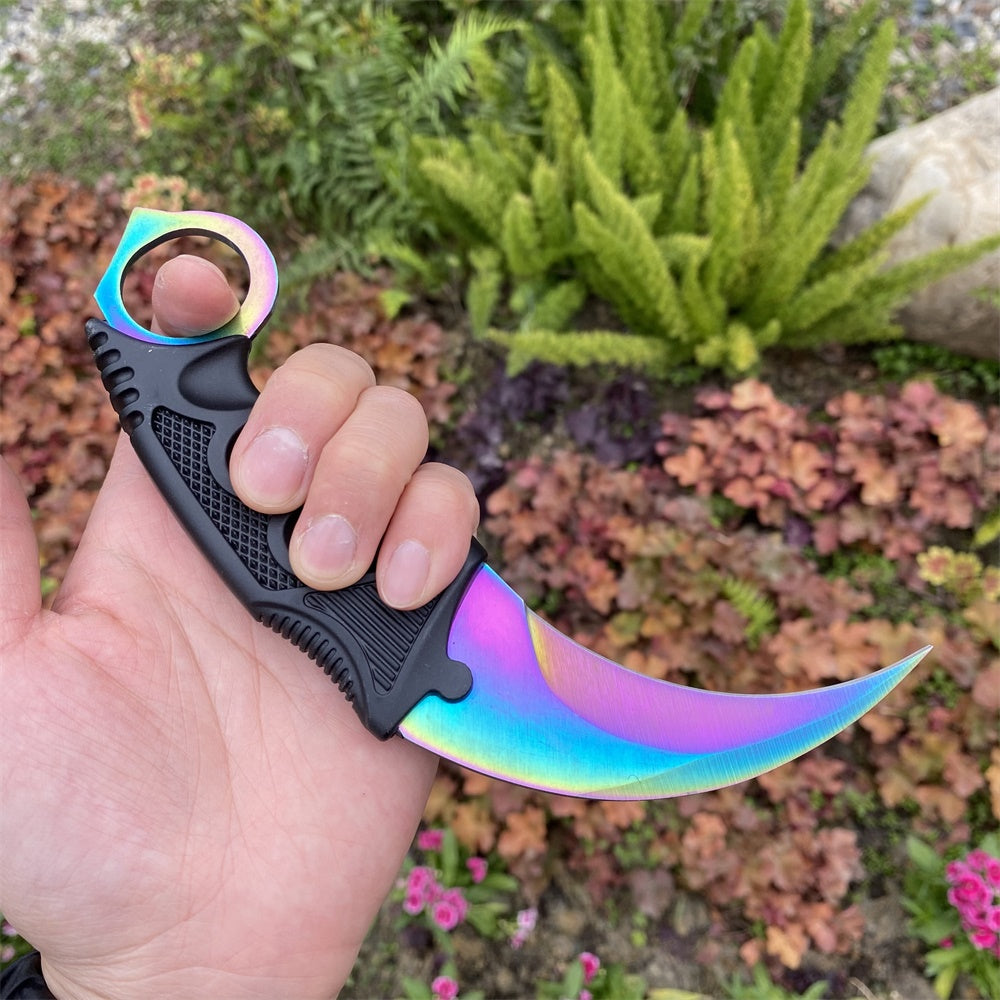 Fade Blue Skin Karambit Blunt Blade Knife  20cm/7.9''