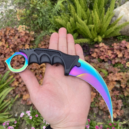 Fade Blue Skin Karambit Blunt Blade Knife  20cm/7.9''