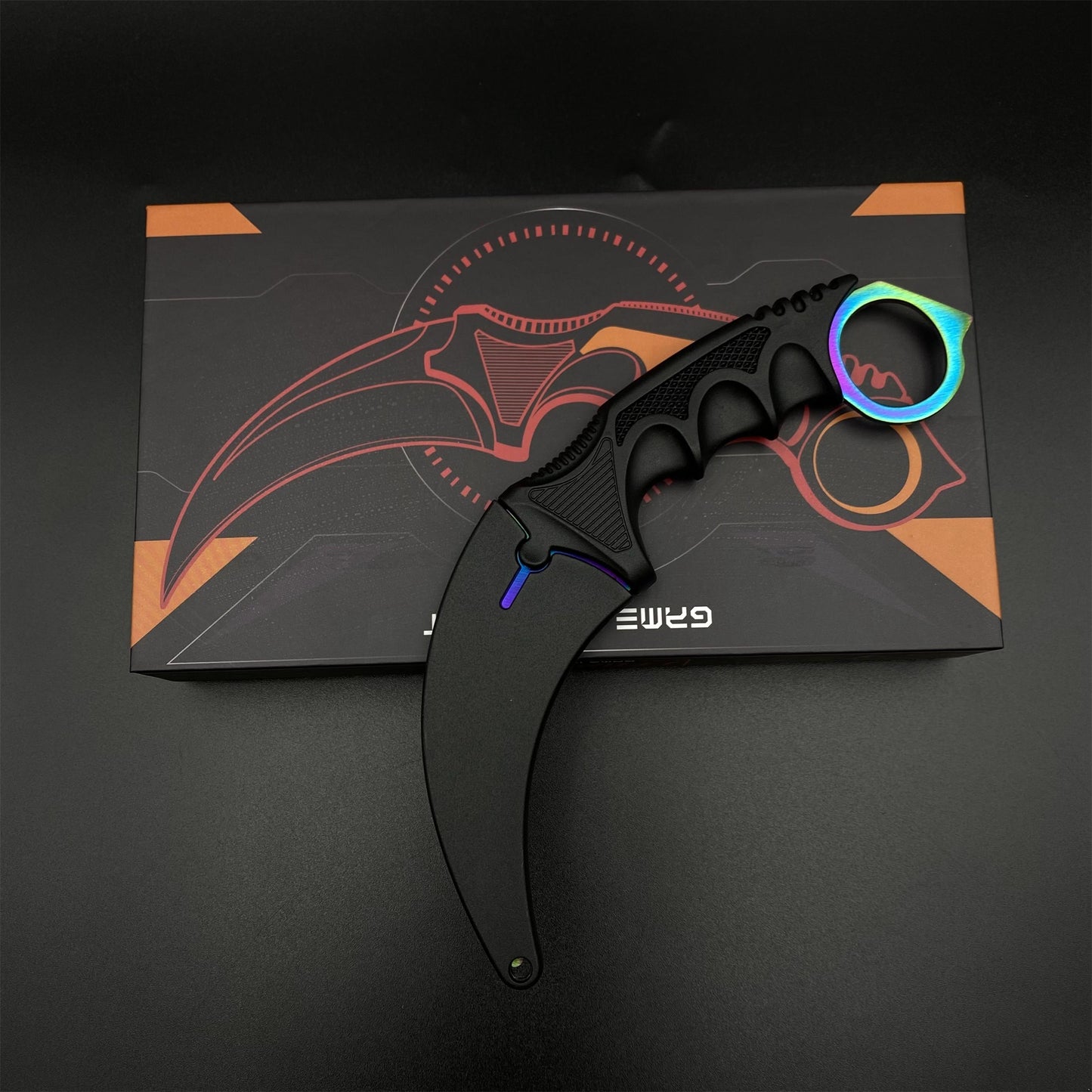 CS  Rainbow Titanium Karambit Blunt Blade Trainer For Game Collection