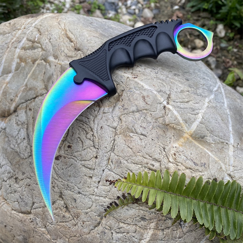 Fade Blue Skin Karambit Blunt Blade Knife  20cm/7.9''