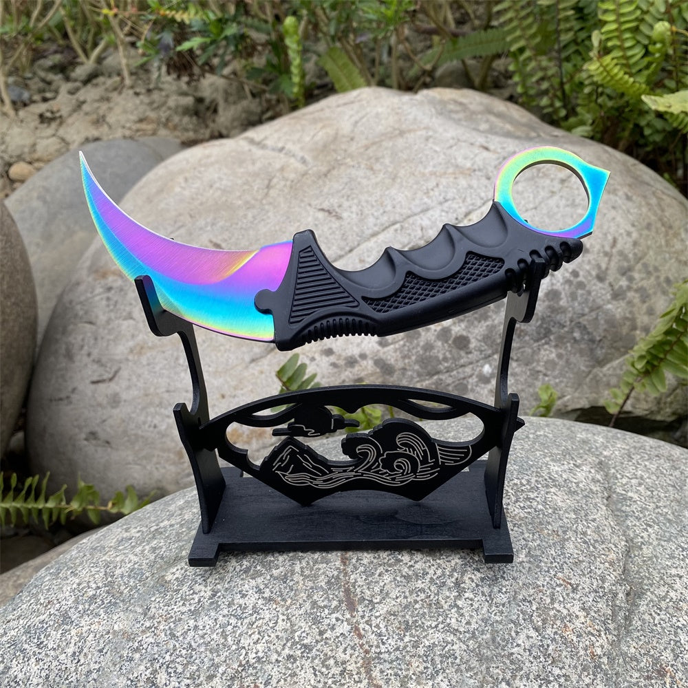 Fade Blue Skin Karambit Blunt Blade Knife  20cm/7.9''