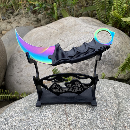 Fade Blue Skin Karambit Blunt Blade Knife  20cm/7.9''