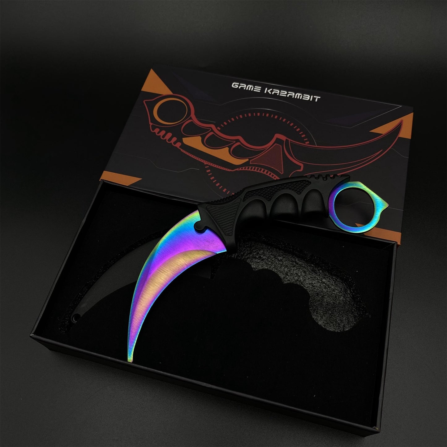 CS  Rainbow Titanium Karambit Blunt Blade Trainer For Game Collection