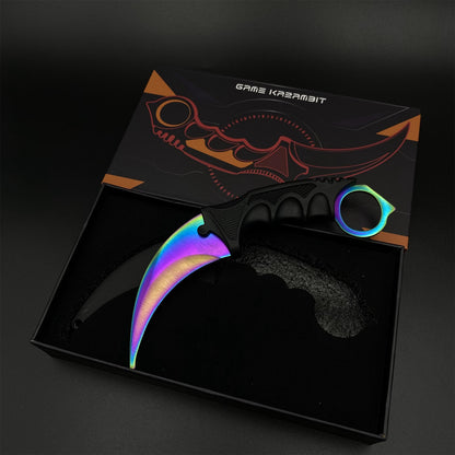CS  Rainbow Titanium Karambit Blunt Blade Trainer For Game Collection