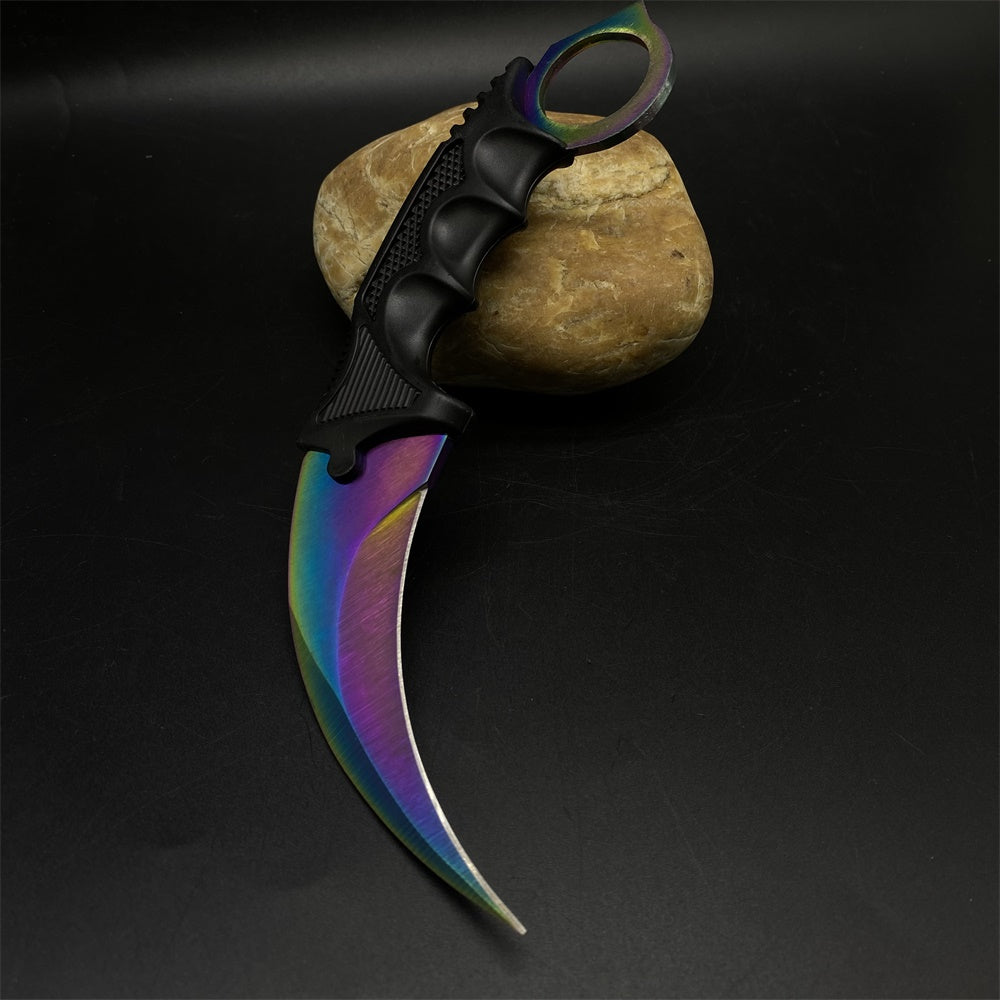 Fade Blue Skin Karambit Blunt Blade Knife  20cm/7.9''