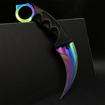 Fade Blue Skin Karambit Blunt Blade Knife  20cm/7.9''