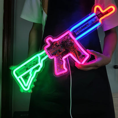 Customized CSGO M4A4 Neon Light Game Room Wall Decor