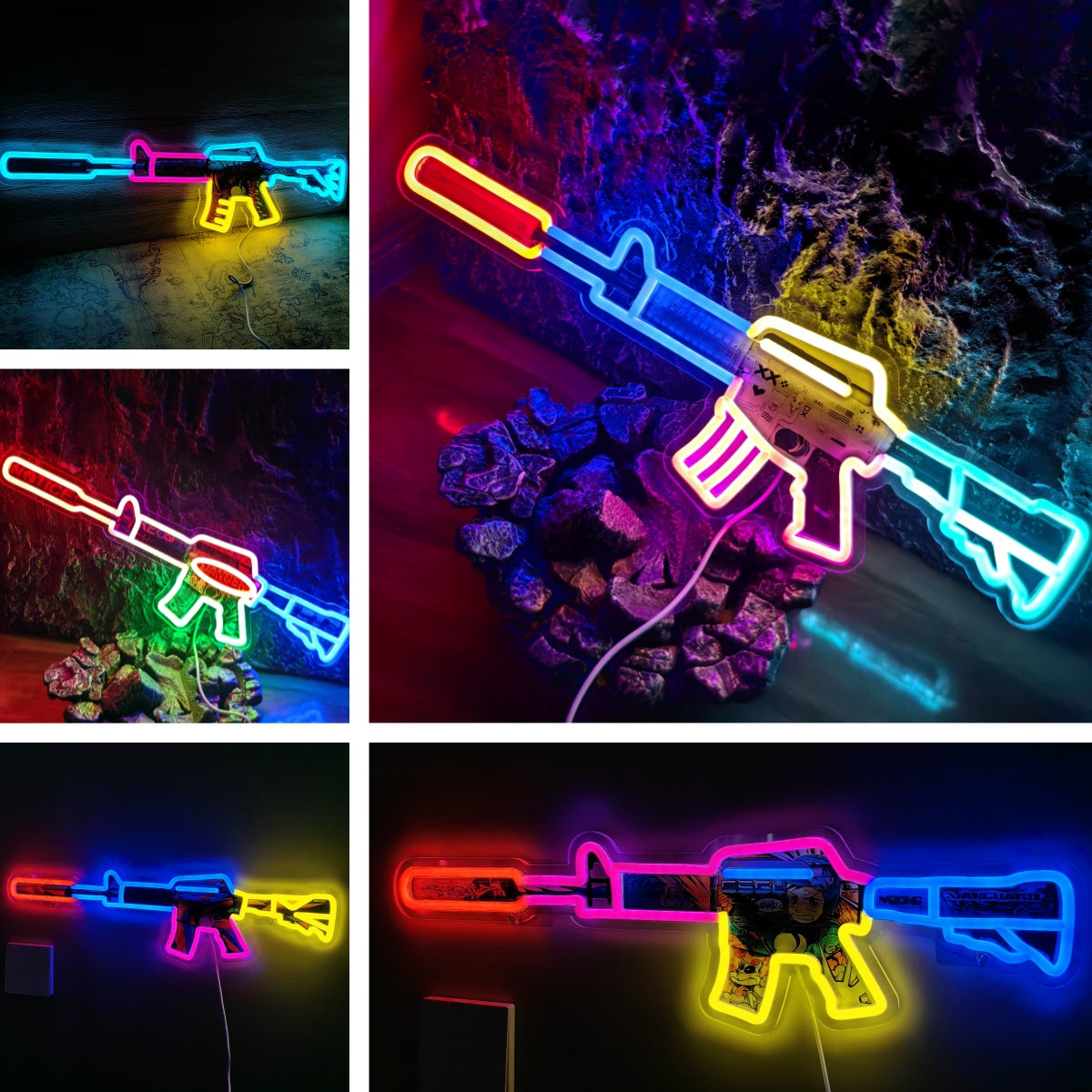 M4A1-S Player Two Rifle Neon Light Wall Decor – Leones Marvelous Items