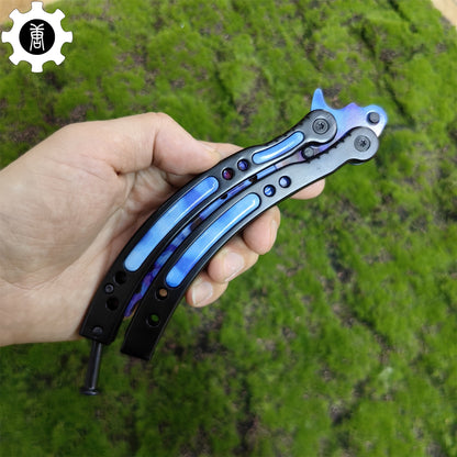 Case Hardened Blue Gem Seed Balisong Game Butterfly Knife 