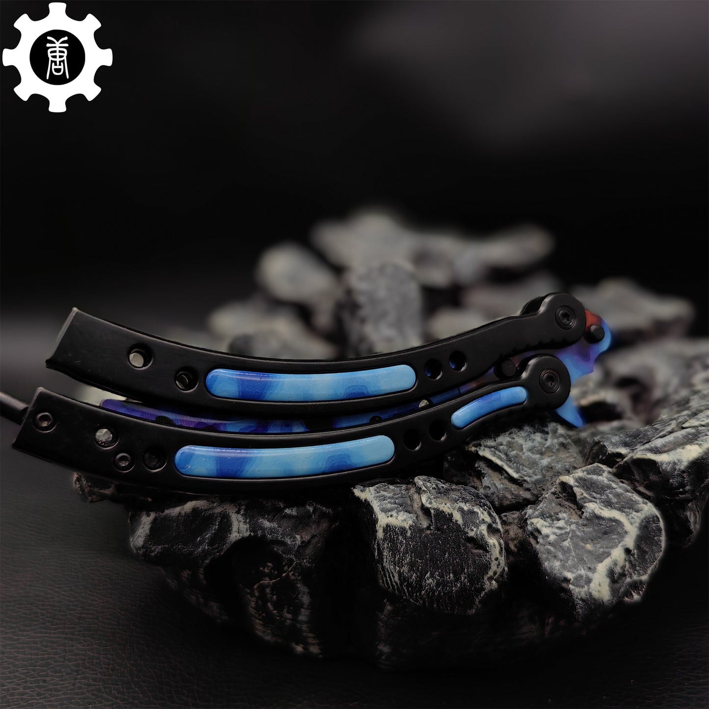 Case Hardened Blue Gem Seed Balisong Game Butterfly Knife 