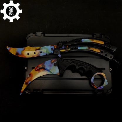 Case Hardened Blunt Blade Karambit & Butterfly Knife Weapon Case