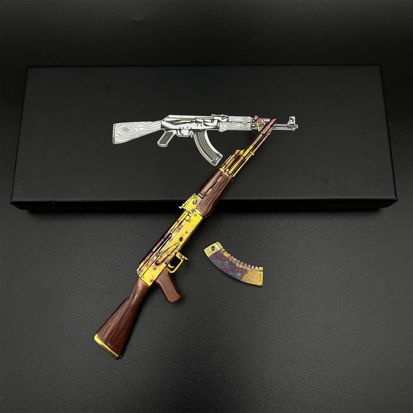 New Version AK47 Case Hardened Skin Metal Miniature For Collection