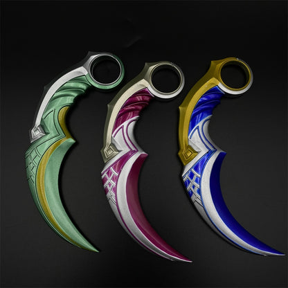 Celadon Dragon Charm Karambit Dull Blade Replica With Leather Sheath