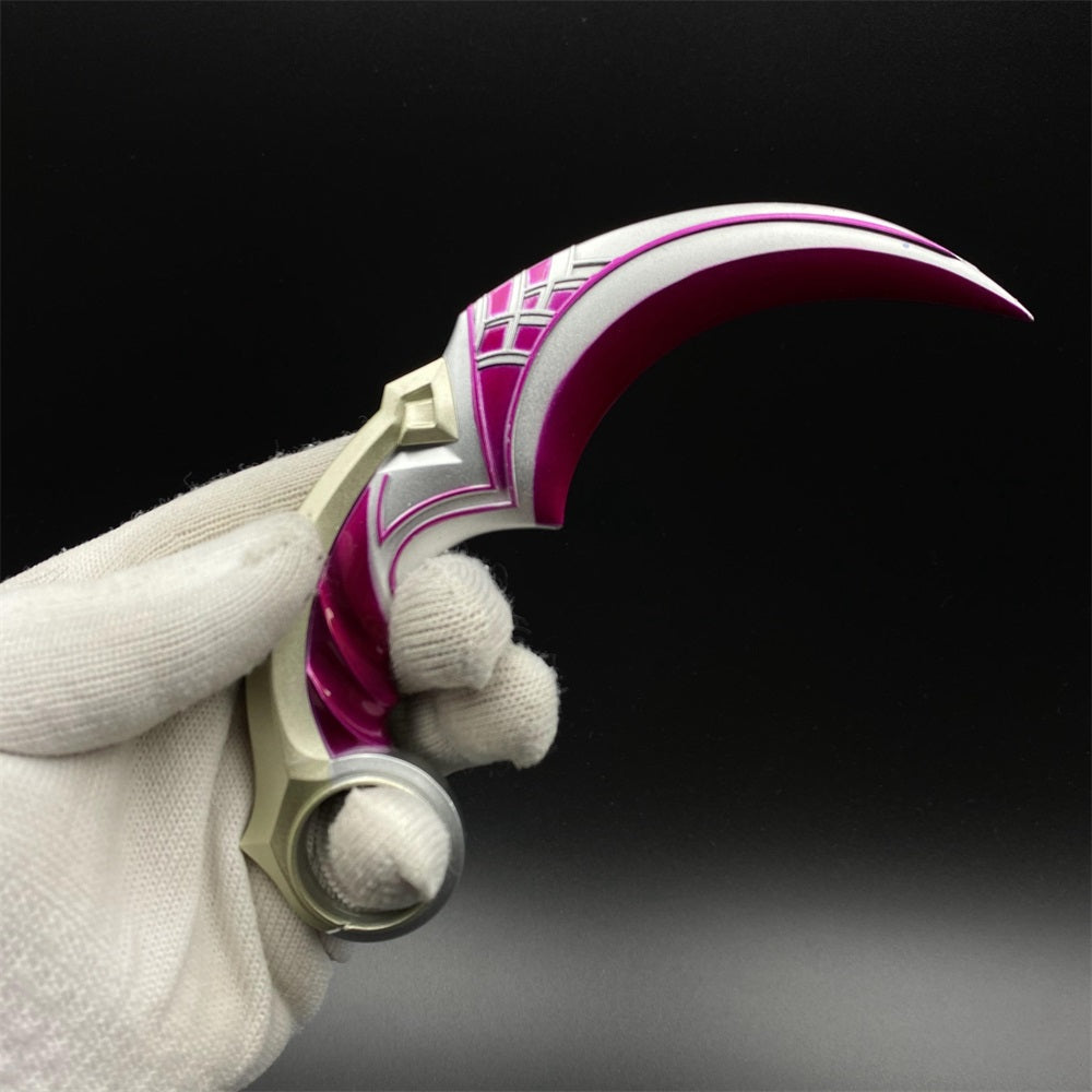 Celadon Dragon Charm Karambit Dull Blade Replica With Leather Sheath