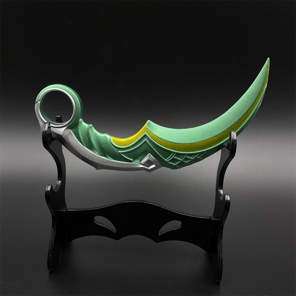 Celadon Dragon Charm Karambit Dull Blade Replica With Leather Sheath
