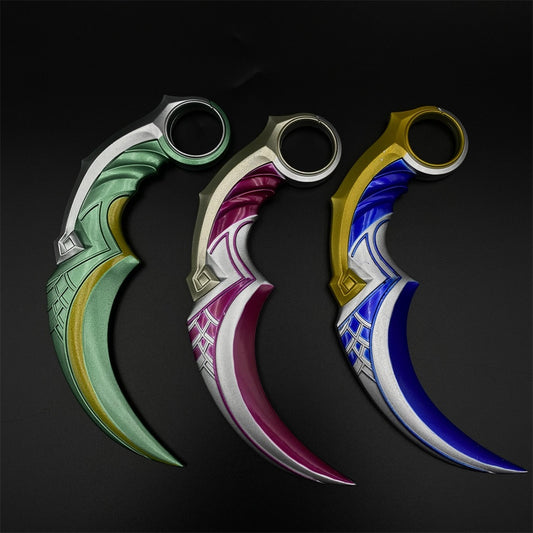 Celadon Dragon Charm Karambit Dull Blade Replica With Leather Sheath