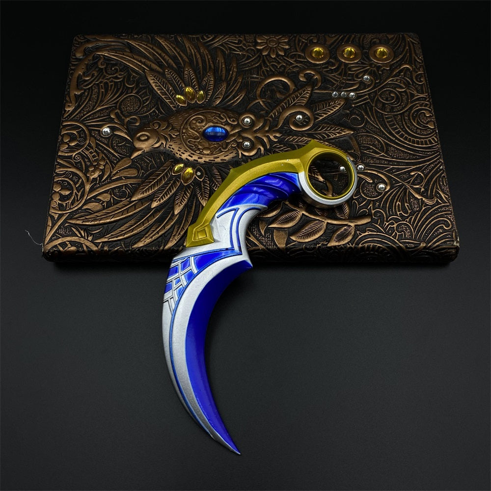 Celadon Dragon Charm Karambit Dull Blade Replica With Leather Sheath