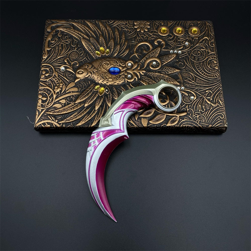 Celadon Dragon Charm Karambit Dull Blade Replica With Leather Sheath