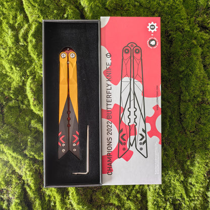 Metal Champion Butterfly Knife Blunt Blade Balisong Trainer Display Fan Art