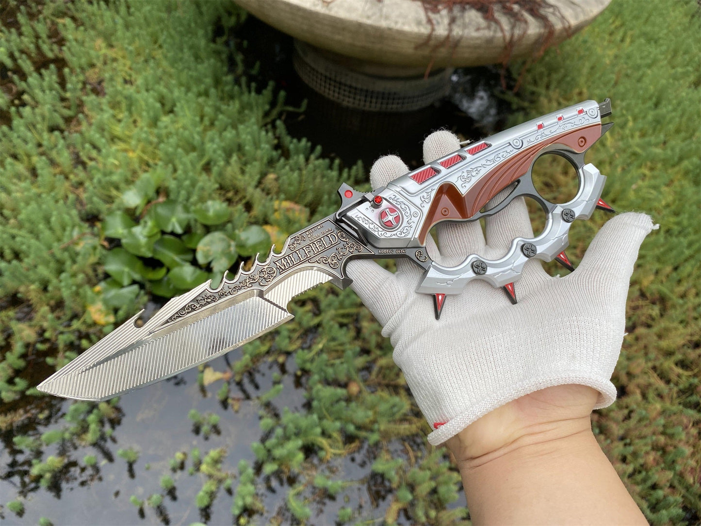 Full Scale Delta Force Creed Knife Metal Replica 33CM/13" - Blunt Blade Prop