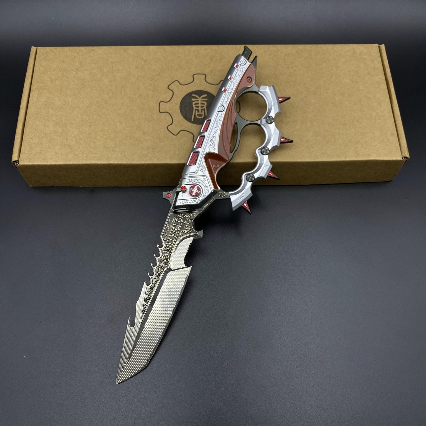 Full Scale Delta Force Creed Knife Metal Replica 33CM/13" - Blunt Blade Prop