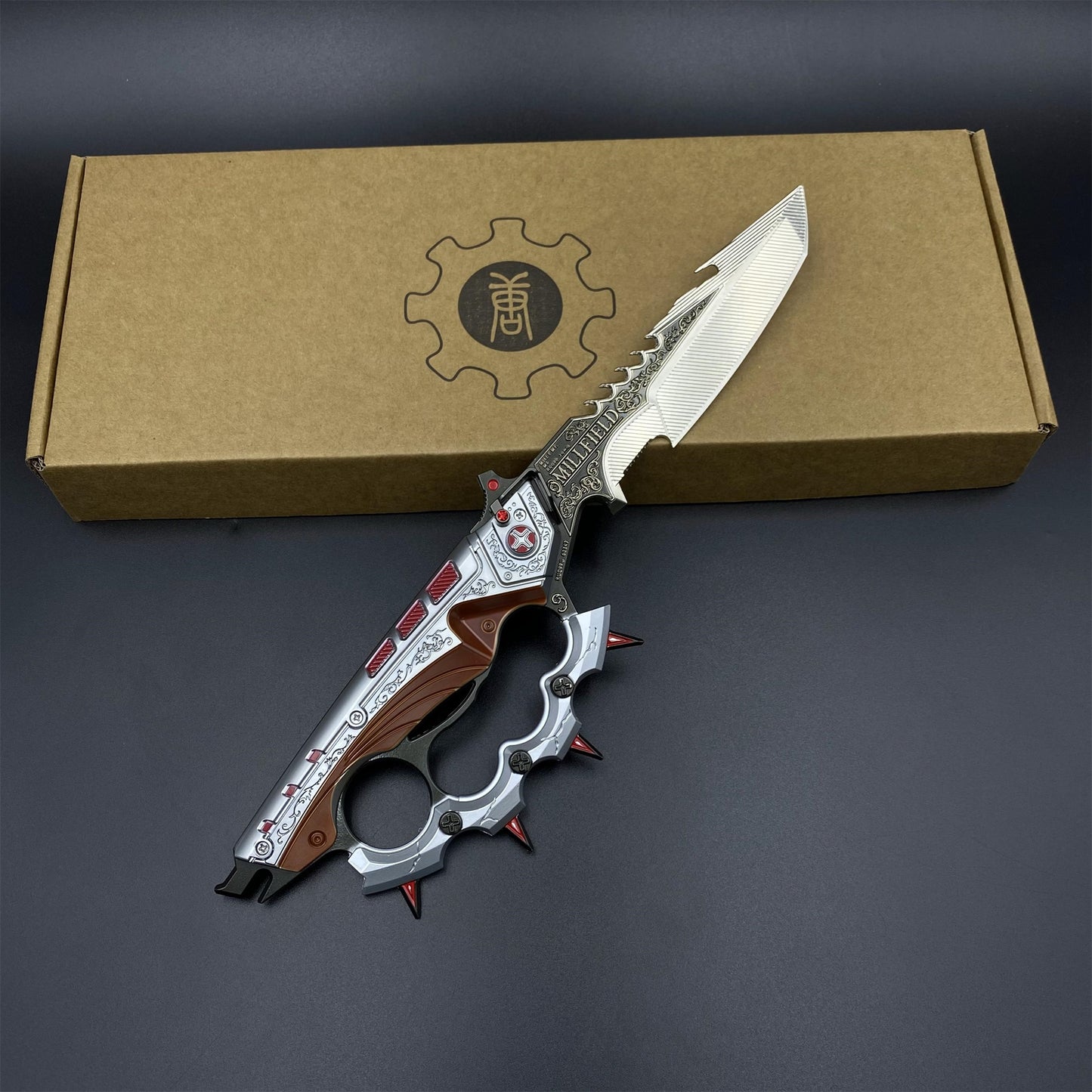 Full Scale Delta Force Creed Knife Metal Replica 33CM/13" - Blunt Blade Prop