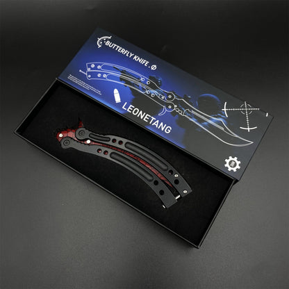 CS Crimson Web Butterfly Knife Blunt Blade Balisong Trainer Game Prop For Display