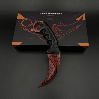 Game Karambit Crimson Web Skin Replica Dull Blade Trainer Knife For Collection