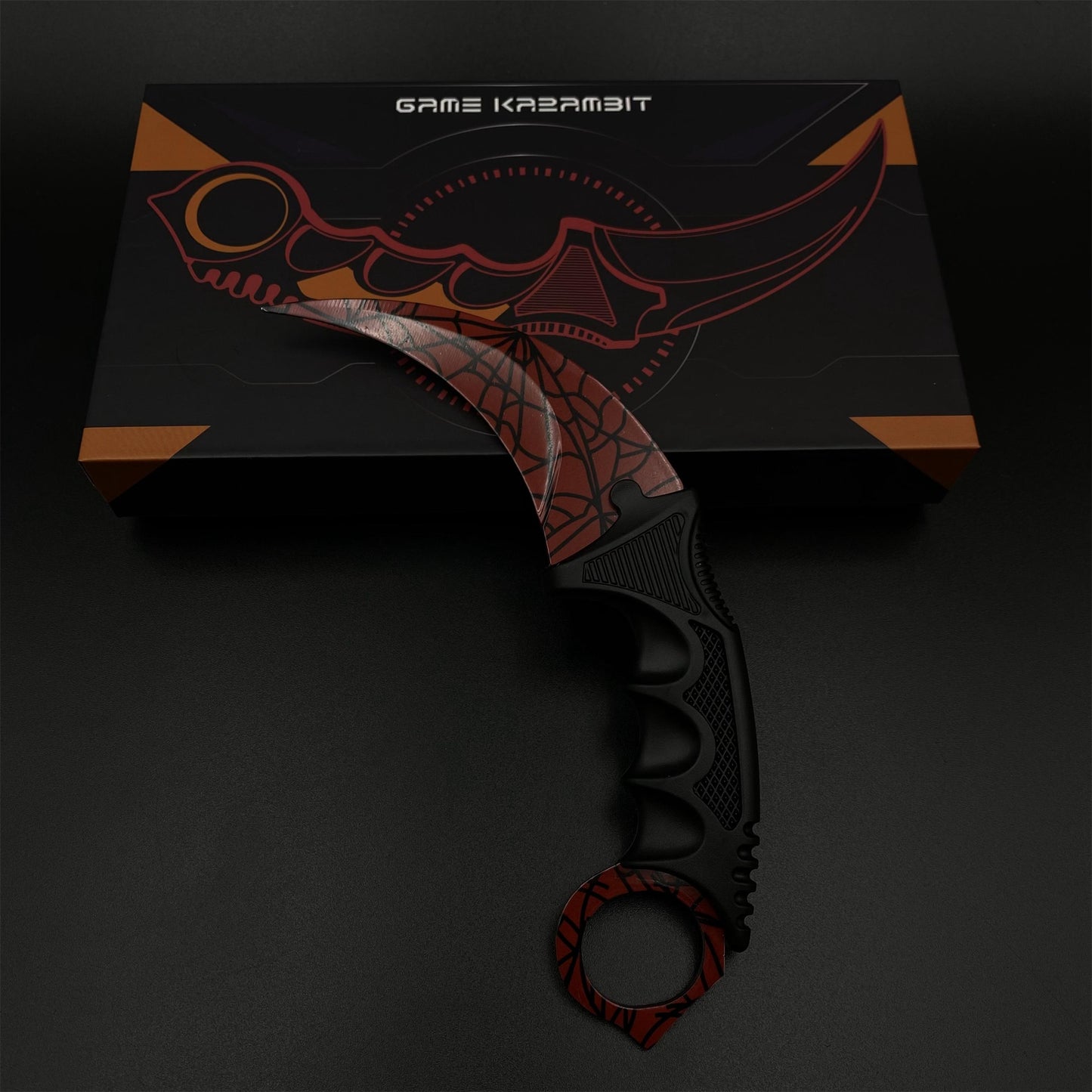 Game Karambit Crimson Web Skin Replica Dull Blade Trainer Knife For Collection